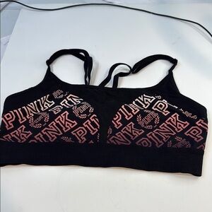 PINK Ultimate Victoria's Secret Black Sports Bra, Sz LG